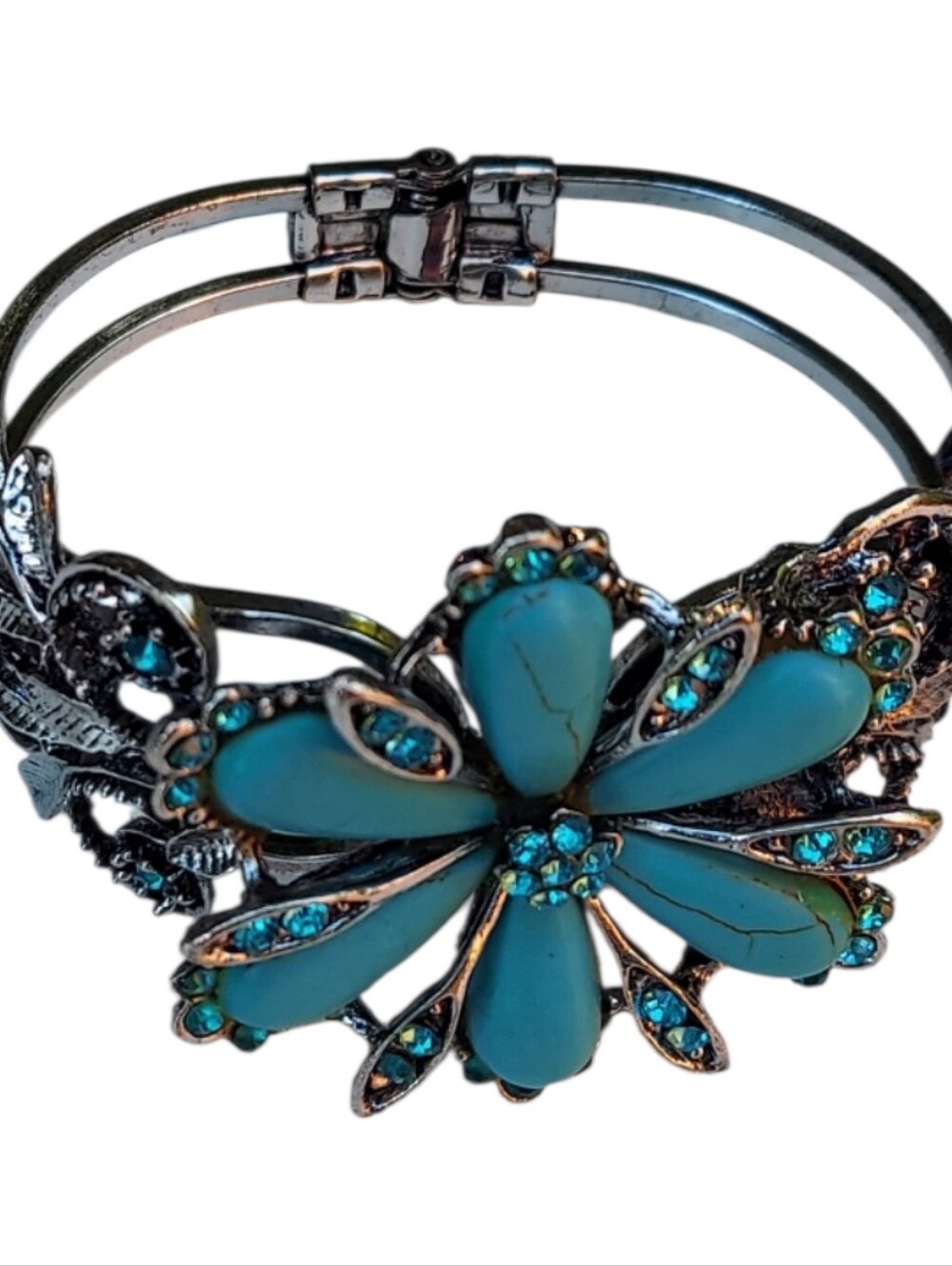 Turquoise Floral Statement Ring - Women Jewelry